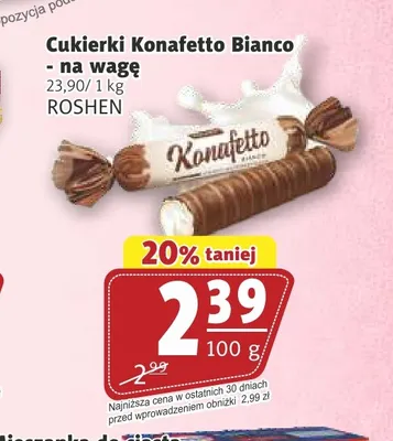 Cukierki Konafetto Bianco Roshen na wagę promocja w Prim Market