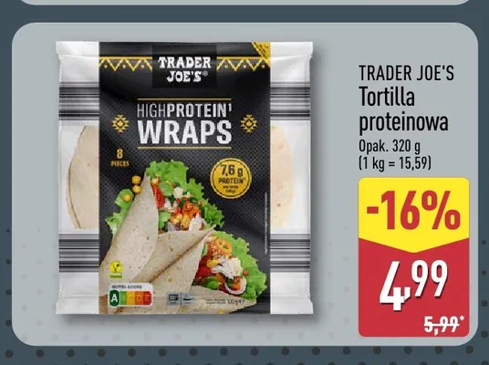 Tortilla proteinowa Trader Joe's promocja w Aldi