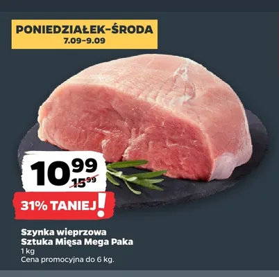 Szynka wieprzowa Mega Paka Sztuka Mięsa promocja w Netto