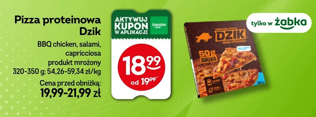 Pizza proteinowa Dzik capricciosa promocja w Żabka