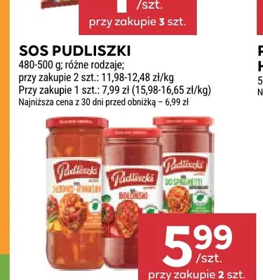 Sos Pudliszki promocja w Stokrotka