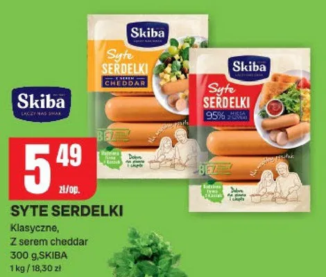 Syte serdelki klasyczne, z serem cheddar promocja w Chorten