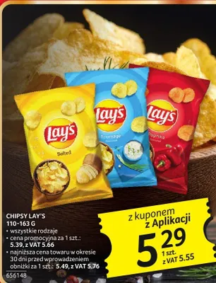 Chipsy Lay's 110-163 g wszystkie rodzaje promocja w Selgros