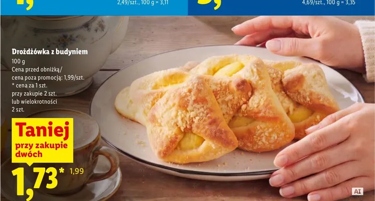 Drożdżówka z budyniem promocja w Lidl