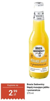 Napój musujący jabłko i pomarańcza Bracia Sadownicy promocja w Dino