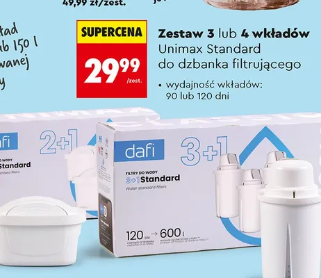 Zestaw 4 wkładów Unimax Standard do dzbanka filtrującego promocja w Biedronka