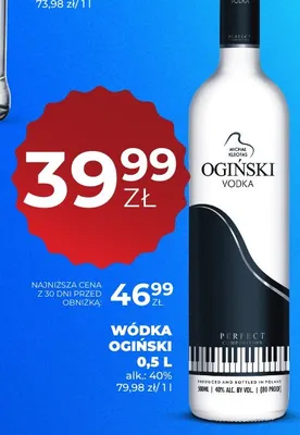 Wódka Ogiński promocja w Duży Ben
