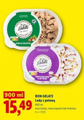 Lody z polewą Nocciolata Bon Gelati promocja w Lidl
