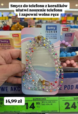 Smycz koraliki na ramię, nadgarstek promocja w Biedronka