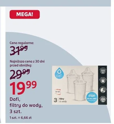 Filtry do wody Dafi promocja w Rossmann