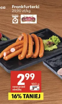 Frankfurterki Taurus promocja w Delikatesy Centrum