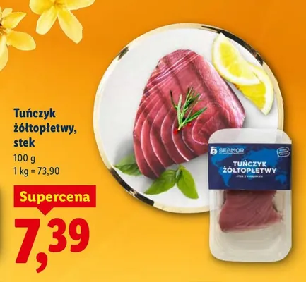 Tuńczyk żółtopłetwy stek promocja w Lidl