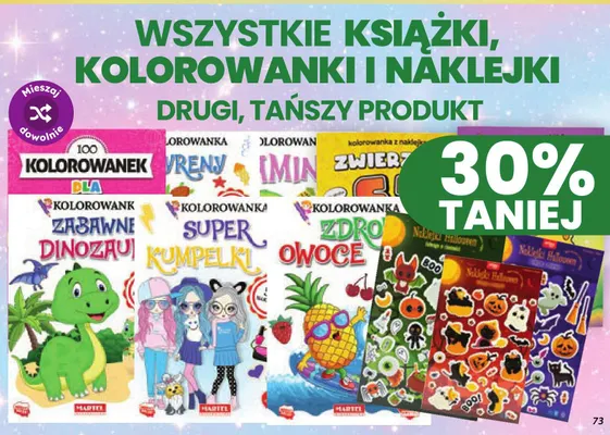 Książki, kolorowanki i naklejki promocja w Dino