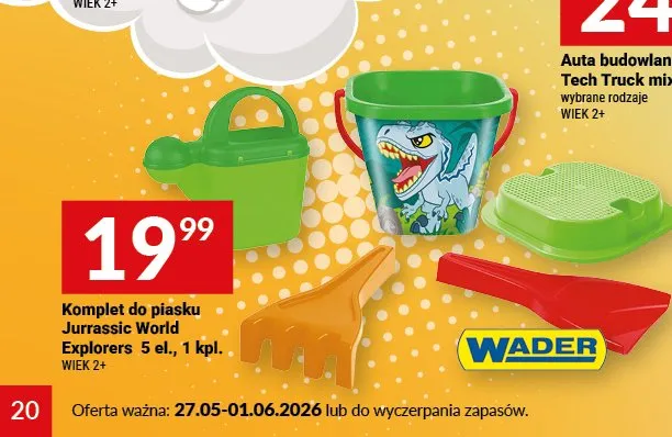 Komplet do piasku Jurrassic World Explorers 5 el. promocja w Twój Market