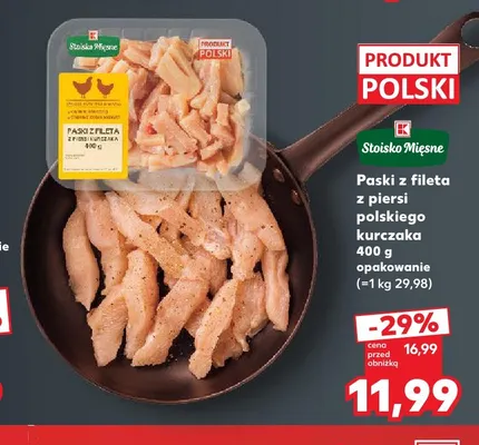 Paski z fileta z piersi polskiego kurczaka Stoisko Mięsne promocja w Kaufland