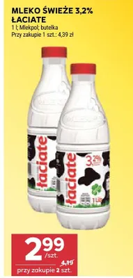 Mleko świeże 3,2% Łaciate promocja w Stokrotka