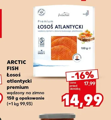 Łosoś atlantycki premium wędzony na zimno Arctic Fish promocja w Kaufland