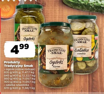 Produkty Tradycyjny Smak ogórki różne rodzaje promocja w Netto