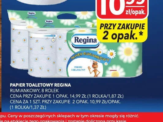 Papier toaletowy REGINA rumiankowy promocja w Top Market