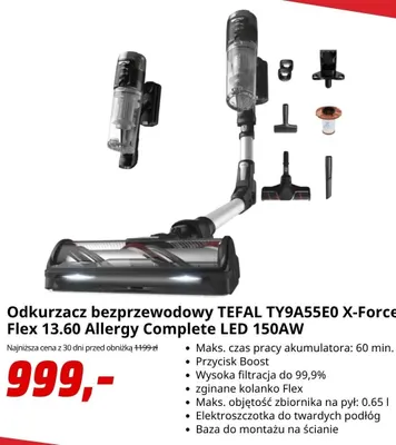 Odkurzacz bezprzewodowy Tefal X-Force Flex 13,60 Allergy Complete promocja w Media Markt