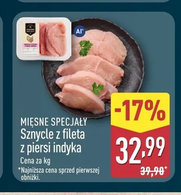 Sznycle z fileta z piersi indyka Mięsne Specjały promocja w Aldi