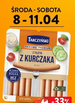 Parówki z fileta z kurczaka promocja w Intermarche