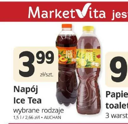 Napój Ice Tea Auchan brzoskwiniowy promocja w Marketvita