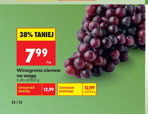 Winogrono ciemne na wagę promocja w Biedronka