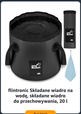 Wiadro składane na wodę flintronic 20 l promocja w Amazon