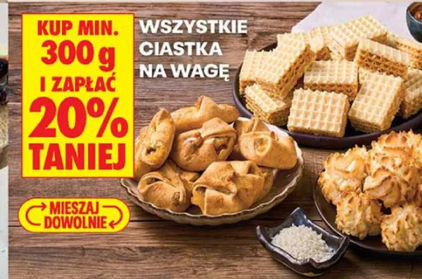 Wszystkie ciastka na wagę promocja w Biedronka