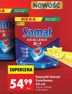 Kapsułki do zmywania Excellence 60 szt., różne rodzaje promocja w Biedronka