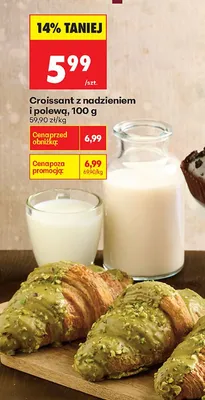 Croissant z nadzieniem i polewą promocja w Biedronka