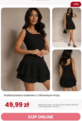 Sukienka rozkloszowana o taliowanym kroju Renee promocja w Renee