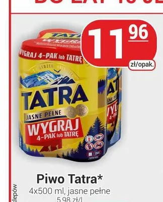 Piwo Tatra Jasne Pełne 4-pak 500 ml promocja w Delikatesy Sezam