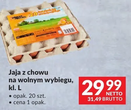 Jaja z chowu na wolnym wybiegu, kl. L promocja w Makro