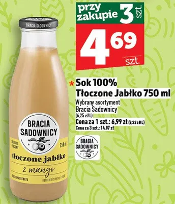 Sok 100% tłoczone jabłko promocja w TOPAZ