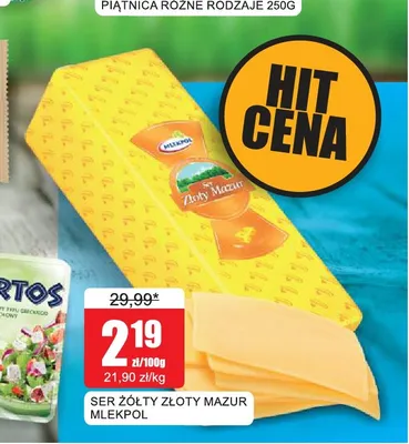 Ser żółty Złoty Mazur Mlekpol promocja w Bingo