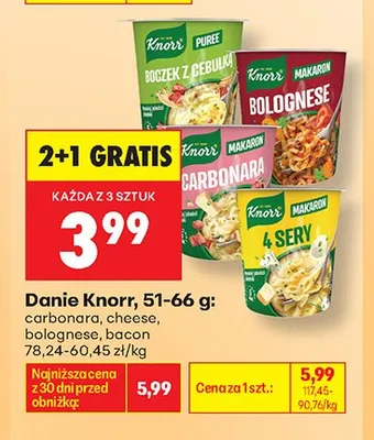 Danie puree Boczek z cebulką Knorr promocja w Biedronka