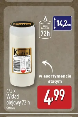 Wkład olejowy 72 h Calix promocja w Aldi