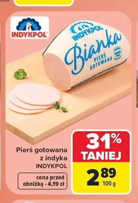 Pierś gotowana z indyka Indykpol Bianka promocja w Carrefour