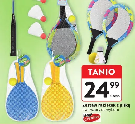 Zestaw rakietek z piłką Mega Creative dwa wzory do wyboru promocja w Intermarche