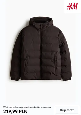 Wiatroszczelna nieprzemakalna kurtka watowana H & M promocja w H&M