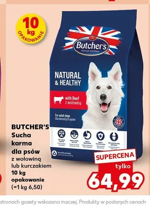 Sucha karma dla psów Butcher's z wołowiną promocja w Kaufland