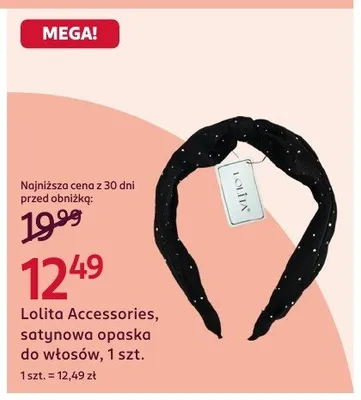 Satynowa opaska do włosów promocja w Rossmann