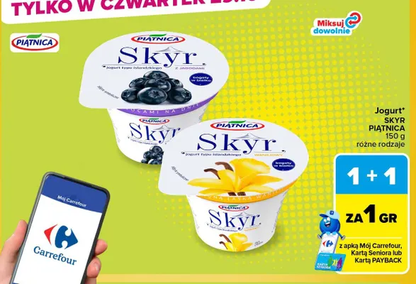 Jogurt Skyr waniliowy Piątnica promocja w Carrefour