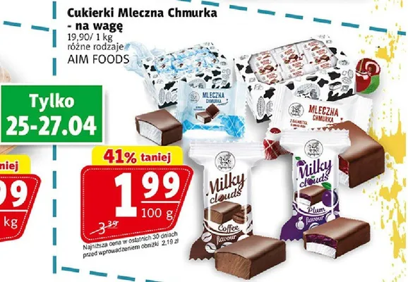 Cukierki mleczna chmurka na wagę promocja w Prim Market