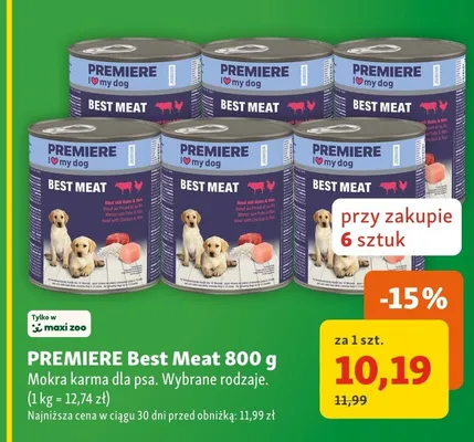 Mokra karma dla psa PREMIERE Best Meat promocja w MAXI ZOO