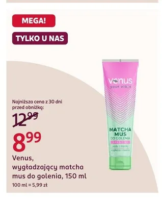 Wygładzający matcha mus do golenia Venus promocja w Rossmann