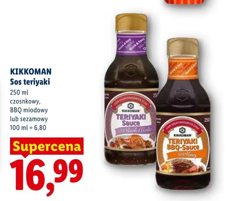 Sos teriyaki BBQ miodowy Kikkoman promocja w Lidl