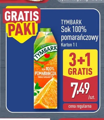 Sok pomarańczowy Tymbark 100% promocja w Aldi